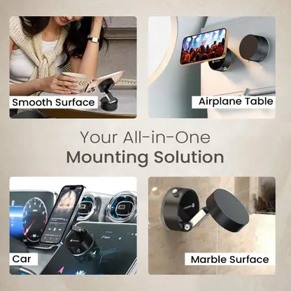 Portronics Hold X Magnetic Vacuum Suction Mobile Holder,For Car,Desk,Mirror,Glass,Dashboard Mobile Holder